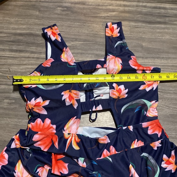 ESPRLIA Floral Print Halter Swimwear One Piece Pin up Tankini Swimwear 2XLT - Picture 6 of 6